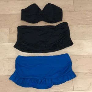 Victoria secret Bandoo bikini top and Massimo skirt, bottoms